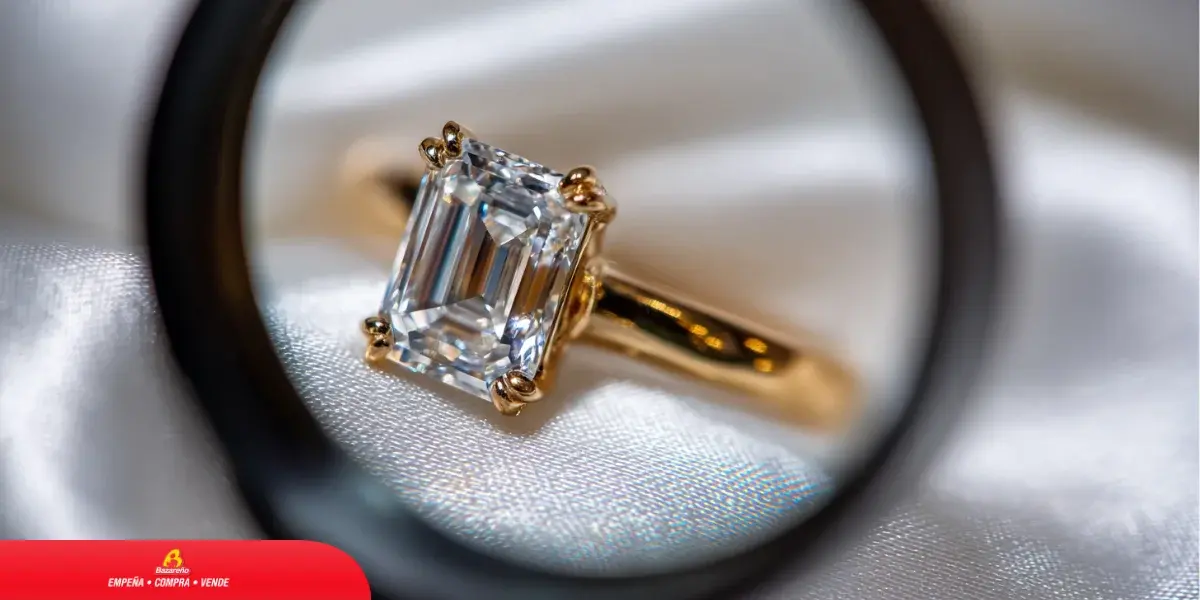 anillo corte esmeralda